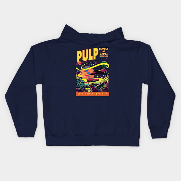 Pulp Rocketships Kids Hoodie by PULP Comics and Games